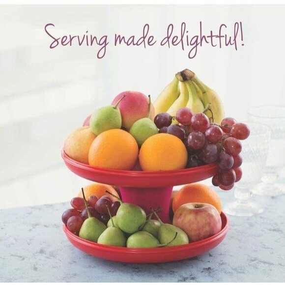 Vintage Tupperware Set Serve-It-All Pedestal Cake Pie Serving Stand - Picture 2 of 10